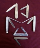 Lot of (6) Gentlemen's Knives, British Sterling Hallmarks