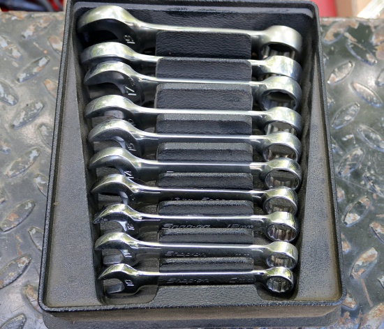 Set of Stubby Snap On Metric Open & Box End Wrenches