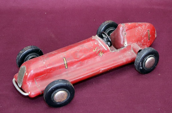 Tin 14-1/2" racer, older repaint