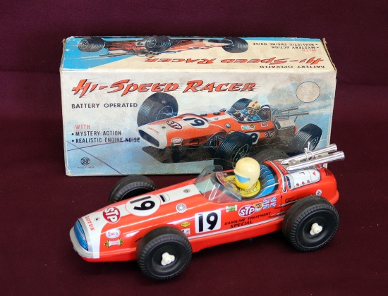 12" Japanese tin battery operated Hi-Speed racer