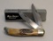 KA-BAR 1995 DOUBLE BLADE BONE HANDLED KNIFE