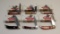(6) KNIVES RUSTY BLADES #3B HEAD STAMP SHIELD CANDY STRIPED CELLUOID , BC H
