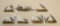 (7) FIGHT'N ROOSTERS VARIED BLADE KNIVES: 1 WITH 10 BLADES, ALL HAVE BONE T