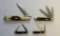 1987 ABCA CASE FOLDER W/ LOCK #1622, CASE #100 1998 3-BLADE AND (2) SMALL 2