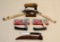 (2) CASE POCKET STEELS, A CASE PETITE HUNTING KNIFE W/ SHEATH, 2 CASE FOLDE