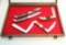 (5) HUNTING KNIVES IN THE CASE 1984, 1985, 1986, 1987, 1988 BY KA-BAR VARIE