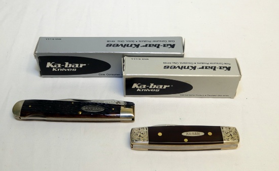 KA-BAR BLADE LOCKING BLADE WITH SWING GUARD, UNION CUT #SG93 STAG HANDLED K