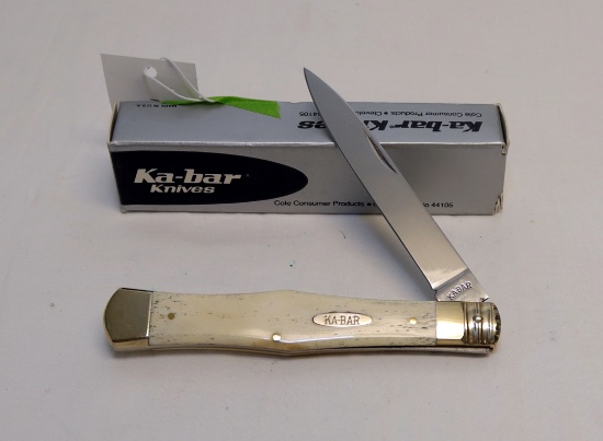 KA-BAR LJN90 WHITE BONED SINGLE BLADE KNIFE
