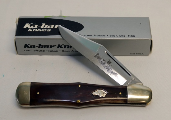 KA-BAR WALTON CUTLERY DOG HEAD SINGLE WOOD HANDLED KNIFE SPC92