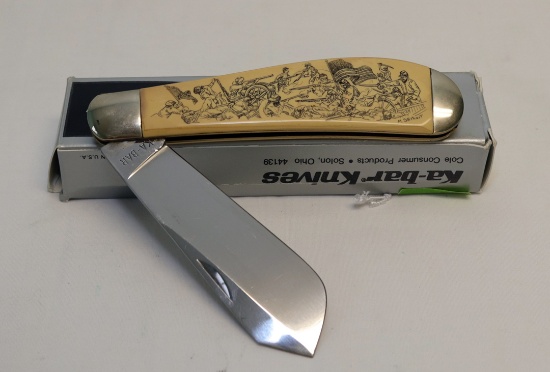 CONFEDERATE ETCHED KA-BAR UNION CP92 SINGLE BLADE KNIFE