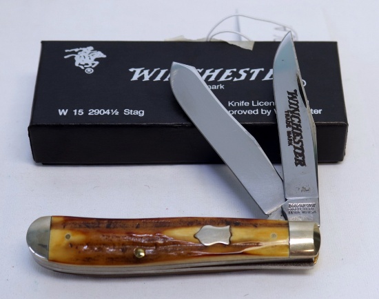 WINCHESTER W15 2904 1/2  STAG2-BLADE KNIFE W/BOX