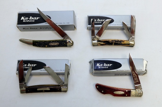 (4) KA-BAR KNIVES IN BOXES, CE94, TR94, CE94, KA-BAR DOLPHIN LOCK 89