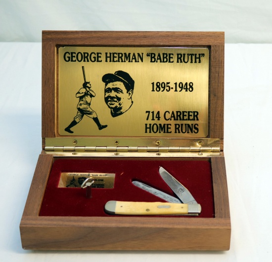 CASE BABE RUTH MUSIC BOX 2-BLADE KNIFE #5