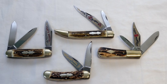 (4) FIGHT'N ROOSTER (2) 3- BLADE, (2) 2-BLADE 1992 NORTHERN INDIANA KNIFE C