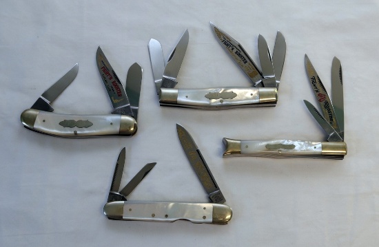 (4) FIGHT'N ROOSTER MOTHER OF PEARL HANDLED PEARLS 1987, 1992, 1988, THE CA
