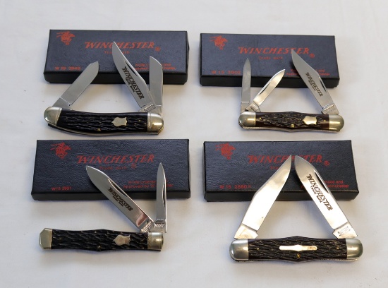 (4) WINCHESTER KNIVES #3949, #3902, #2921, #2880.5 ALL IN ORIGINAL BOX