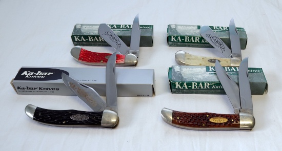 (4) SUPER NICE KA-BAR HEAVY KNIVES 1996, 2004, 2002, AND 1999 ALL IN ORIGIN