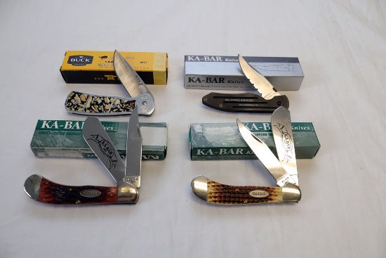 A BUCK KNIFE AND NKCA 2013 #115 CLUB KNIFE KA-BAR 2002 KNIFE AND KA-BAR 200