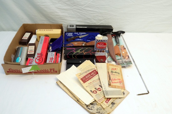 TASCO SCOPE FILET KNIVES, OLD TIMER, W/ VARIED SHEATHES BOXES AND SO FORTH