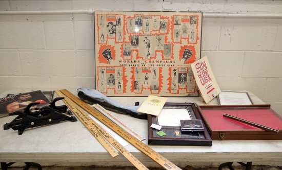 CHAMPION OF A PRIZE RING POSTER PLUS NAPPANEE AREA YARD STICKS