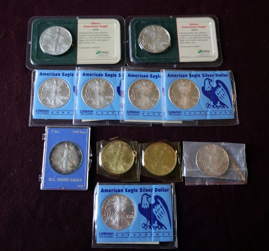 (11) SILVER EAGLE DOLLARS