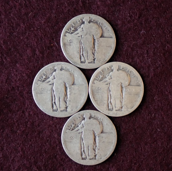 (4) STANDING LIBERTY QUARTERS