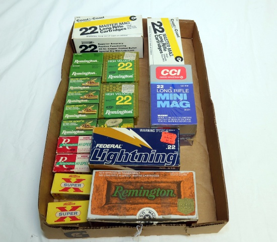 (3) FULL BRICKS OF 22 LONG RIFLES 2 HALF BRICKS 11 SMALL BOXES AND 2 OTHER