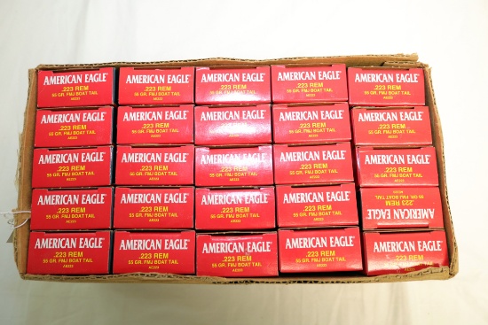 500 ROUNDS OF AMERICAN EAGLE 223 REM RIFLE CARTRIDGES