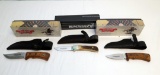 (3) KNIVES: A WINCHESTER HUNTING WOODEN HANDLE 8