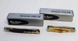 KA-BAR SINGLE BLADE #PTT91 AND KA-BAR BOOT HILL STAG HANDLED 2 BLADE KNIFE