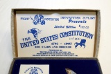 FIGHT'N ROOSTER UNITED STATES CONSTITUTION 1/200 PEARL 2 BLADE KNIFE RUST O