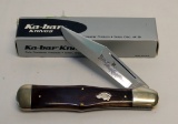 KA-BAR WALTON CUTLERY DOG HEAD SINGLE WOOD HANDLED KNIFE SPC92