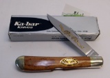 KA-BAR 1991 WOOD HANDLE SINGLE BLADE KNIFE CK91 W/ BOX