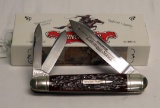 WINCHESTER BULLET KNIFE #39101 2 BLADE BURNT ORANGE BONE JIGGING