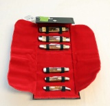 SET OF 6 CASE BONE HANDLED POCKET KNIVES #307 1989 ROGERS BONE SET