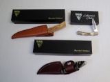 (3) KNIVES, BUCK 165/437 HUNTING KNIFE, 165/437 COMMEMORATIVE KNIFE BOTH W/ S