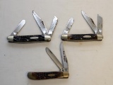 (3) CASE 3-BLADE AND (1) 2-BLADE POCKET KNIVES LIGHT RUST IN ORIGNAL BOX