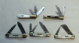 (5) FIGHT'N ROOSTER CLUB KNIVES 1989, '87, 1990, '92, AND 3 BLADE MOSTLY MO