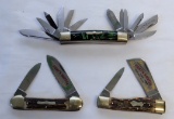 FIGHT'N ROOSTER SOLINGEN 12-BLADE POCKET KNIFE AND (2) STAG HANDLE FIGHT'N
