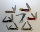 (7) VARIED KNIVES: KA-BAR TREEBRAND 2000, KA-BAR BIG LIL 2008, MIDEASTERN 1