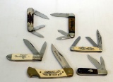 (6) FOLDING KNIVES: (1)1920'S, (1) KA-BAR DOGHEAD BARLOW TYPE, EAGLE LIMITE