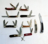 COLLECTION OF VARIED POCKET KNIVES, OLD TIMER AND MORE, 10 TOTAL