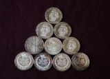 (10) 1 OZ SILVER ROUNDS