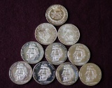 (10) 1 OZ SILVER ROUNDS