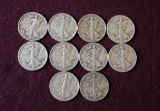 (10) WALKING LIBERTY HALVES