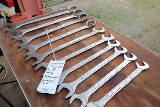 (10) PIECE OPEN END WRENCHES, 1-3/8" UP TO 2-1/2",  BY PITTSBURGH