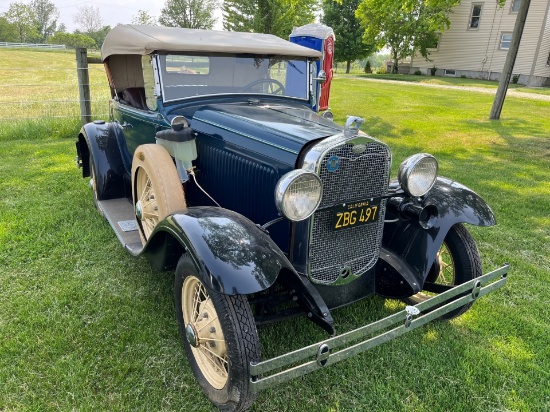 1931 Model A Roadster w/Rumble Seat, Luggage Rack, w/An Older Restoration, Car Runs with Auxiliary T