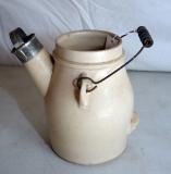 STONEWARE BATTER JUG, NO LID, APPROX. 1/2 GALLON