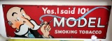 VINTAGE MODEL 4dl SMOKING TOBACCO TIN SIGN, 31