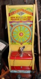 WOODEN FRAME AMUSEMENT GLAMOUR GRADING 5 CENT MACHINE, 10 X 30